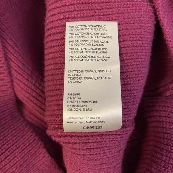 Free People Easy Street Ribbed Knit Mock Neck Sweater Pomegranate Size XS Boho - Picture 6 of 7